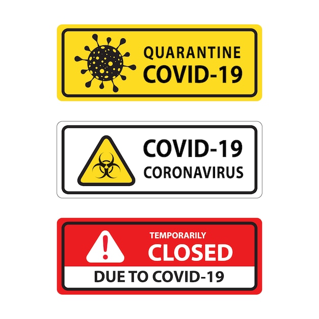 Free vector warning corona virus sign