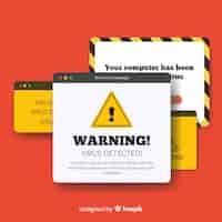 Free vector warning popup banner concept