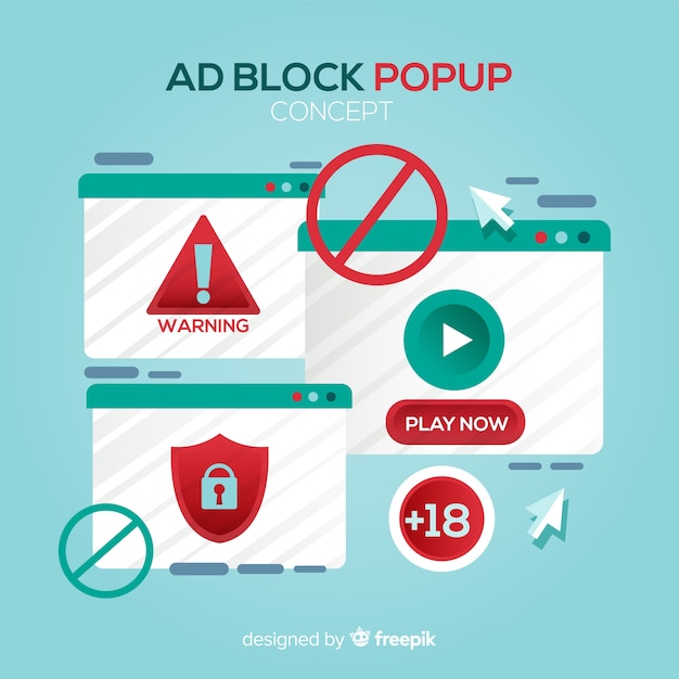 Free vector warning popup banner concept