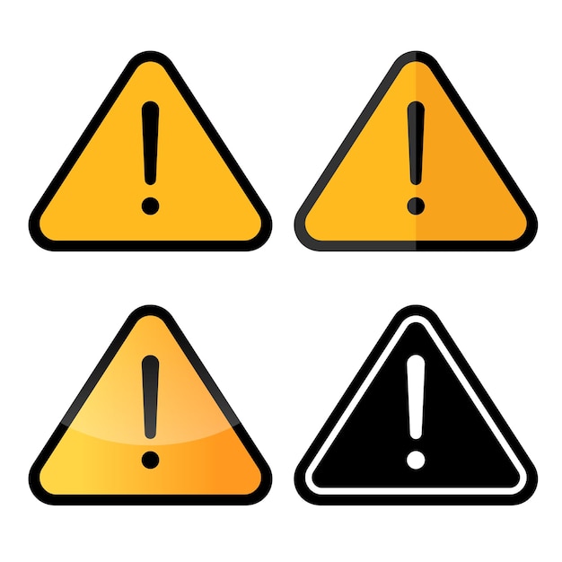 Бесплатное векторное изображение Предупреждающий знак в нескольких стилях