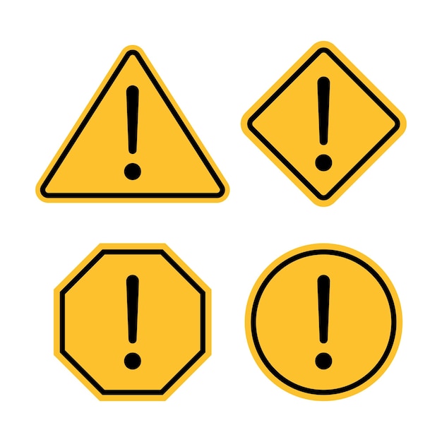 Free vector warning sign shapes set