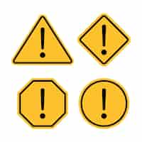 Free vector warning sign shapes set