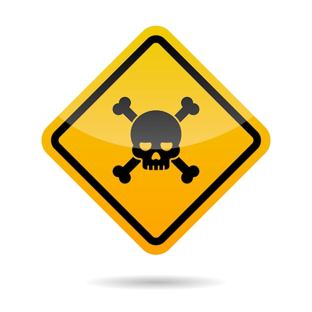 Free Vector warning sign skull yellow