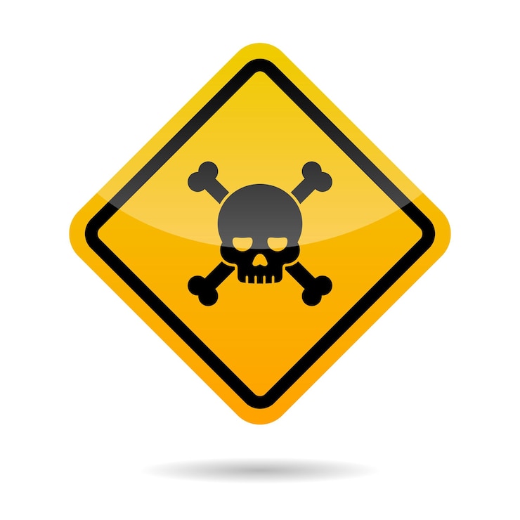 Free Vector warning sign skull yellow