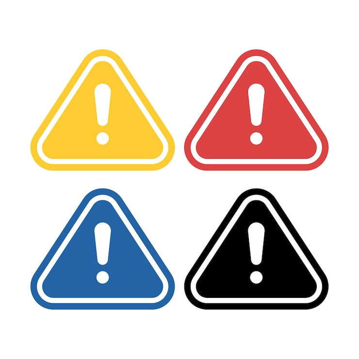 Free Vector warning signs glyph style set