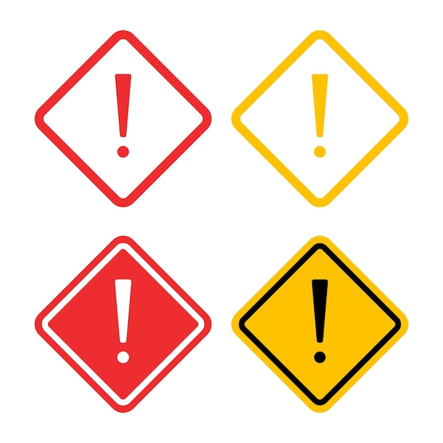 Free vector warning signs set diamond shape