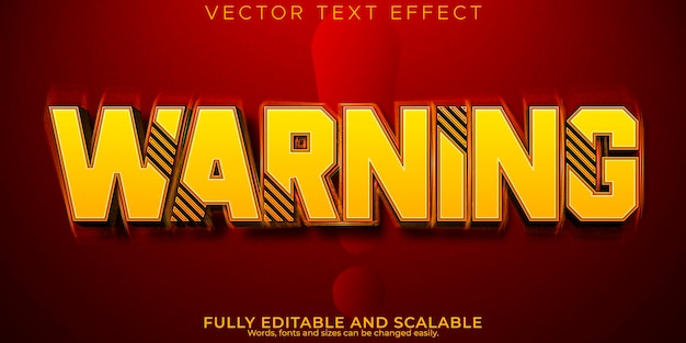 Warning text effect editable danger text style