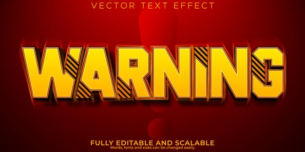 Warning text effect editable danger text style