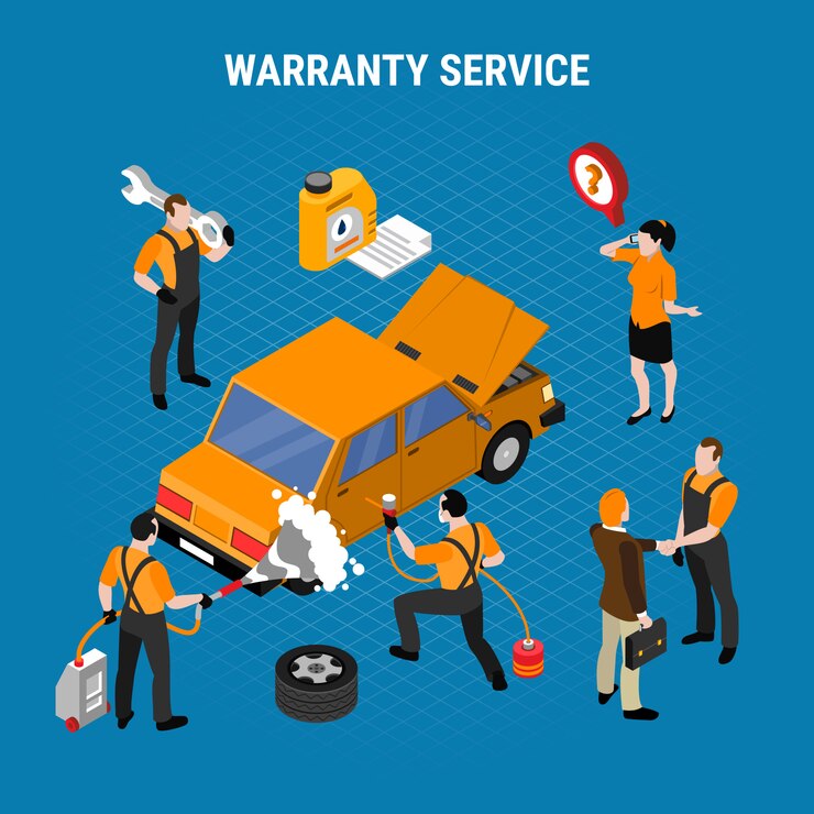 Free Vector warranty service isometric concept with work and tools vector illustration