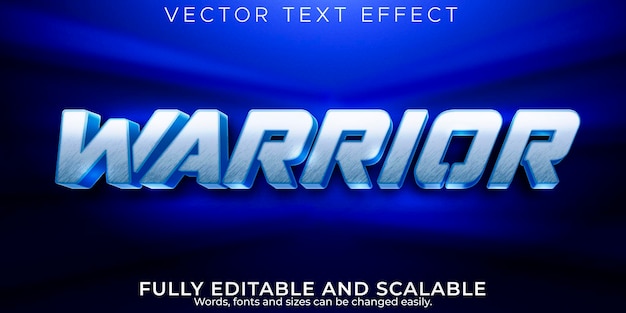 Warrior text effect, editable metallic and steel text style