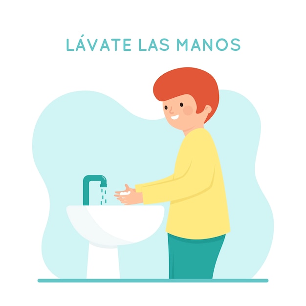 Lavati l'illustrazione delle mani