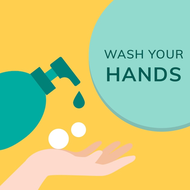 Вымойте руки, чтобы предотвратить публикацию Covid 19 в социальных сетях