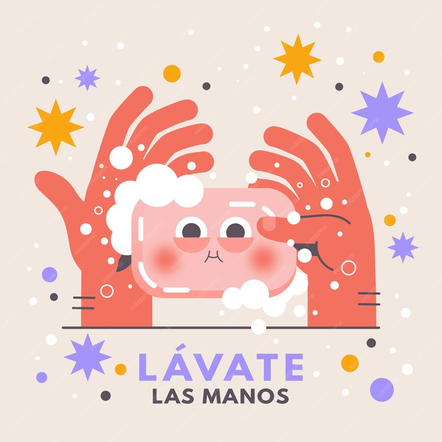 Free Vector Wash your hands in spanish