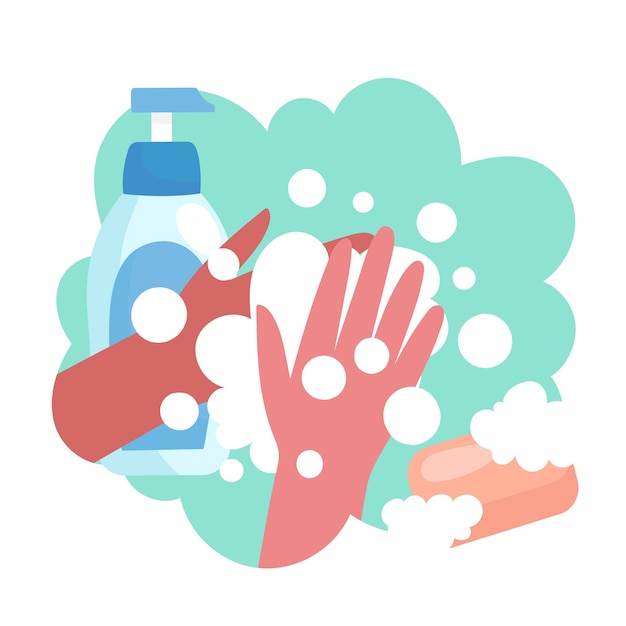 Free vector wash your hands tips