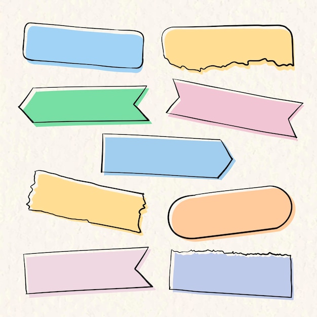 Simple Cute Washi Tape Set, Cute Hand Drawing Washi Tape Set, Washi Tape  Vector Soft Color, Washi Tape PNG Transparent Clipart Image and PSD File  for Free Download