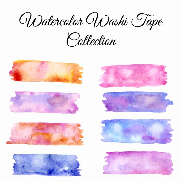 Washi tape watercolor set illustration