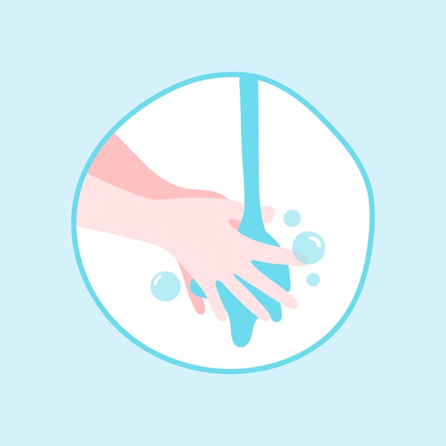 石鹸と水ベクトルで手を洗う