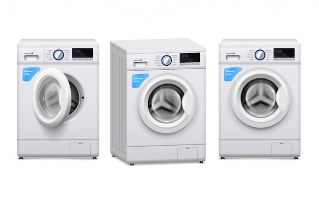 Free vector washing machine realistic set