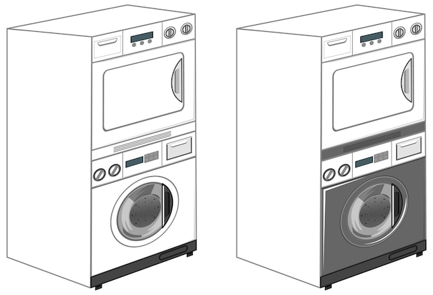 Free vector washing machines isolated