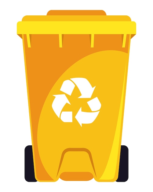 Waste bin recycle yellow