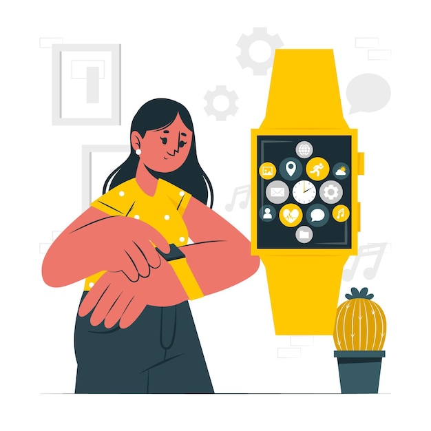 Free vector watch app concept illustration