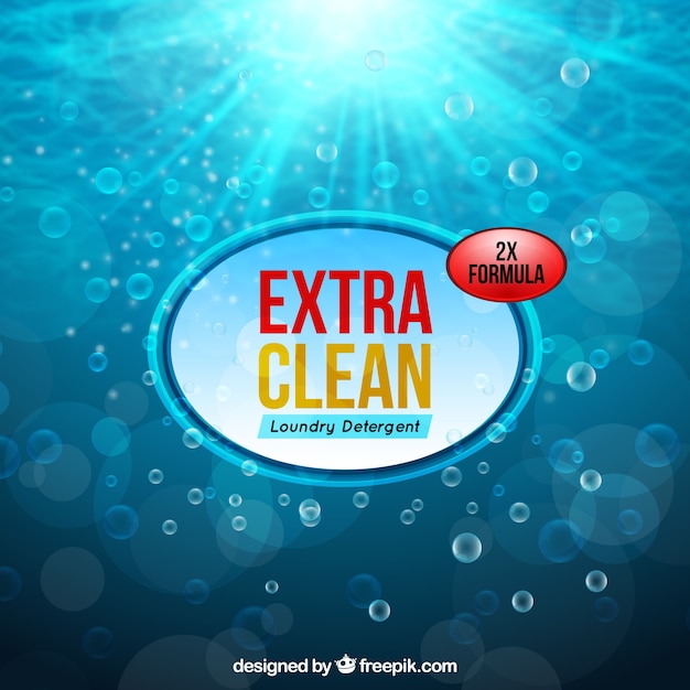 Water background and bubbles detergent