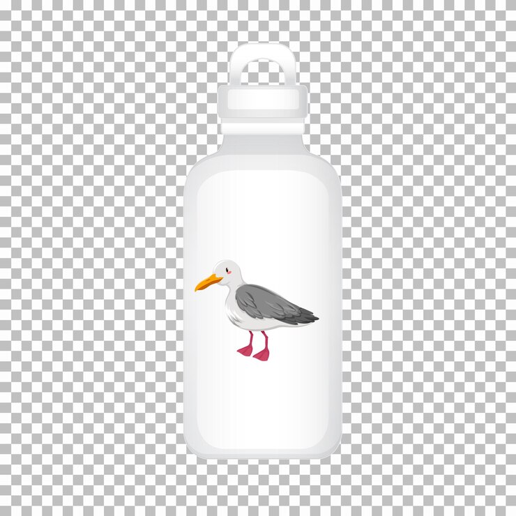 Free Vector water bottle design with pigeon