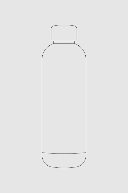 Water bottle outline, zero waste container vector illustration