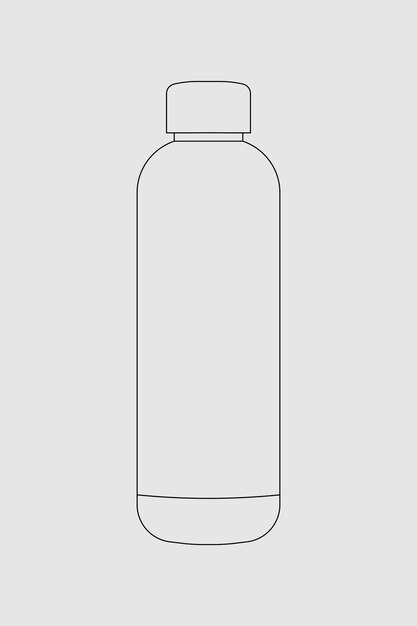 Контур бутылки с водой, нулевой контейнер для отходов векторные иллюстрации