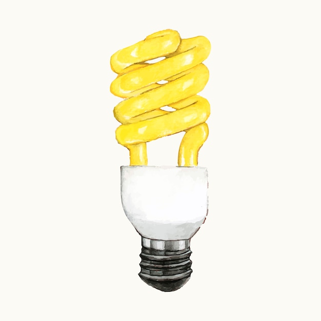 Free vector water color illustration of a light bulb