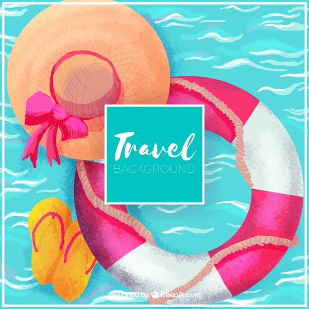 Water color summer travel background