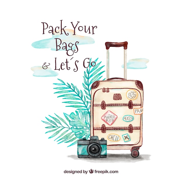 Water color travel bag background