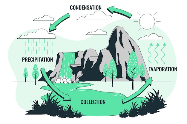 Water cycle concept illustration