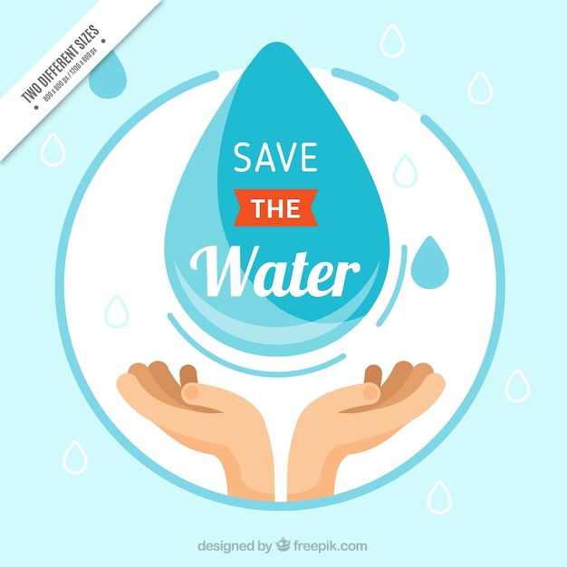 Free vector water day background with hands and drop