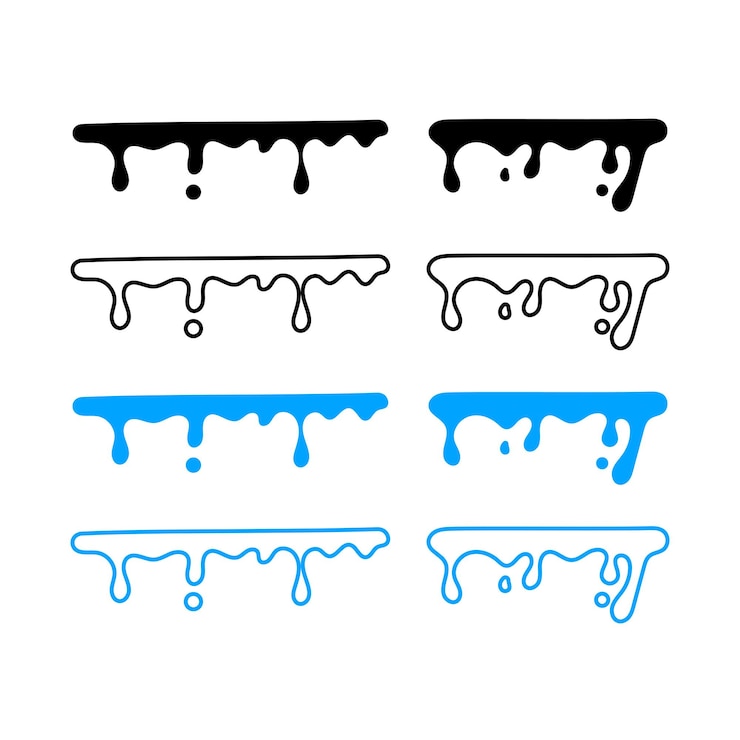 Free Vector water dripping wide set