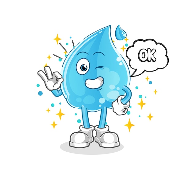 Water drop agree mascot. cartoon vector