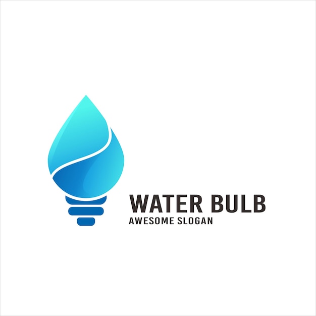 Free vector water drop bulb gradient illustration logo