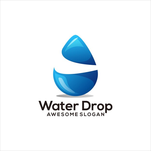 Капля воды начальный градиент красочный логотип