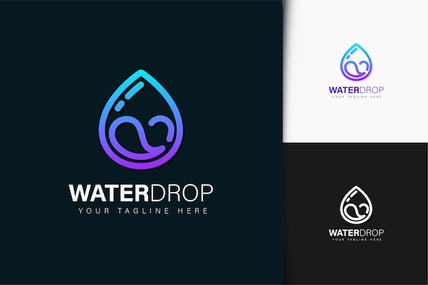 Water drop logo design with gradient