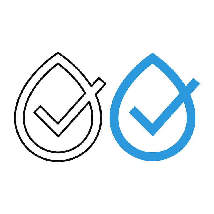 Free Vector water droplet check mark outline and flat