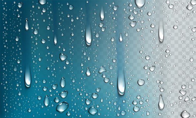 Water droplets isolated on transparent background