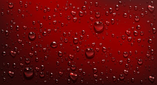 빨간색 바탕에 물방울