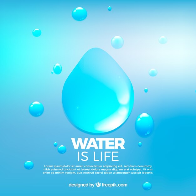 Water drops background in realistic style