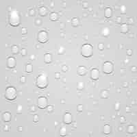 Free vector water drops on gray surface