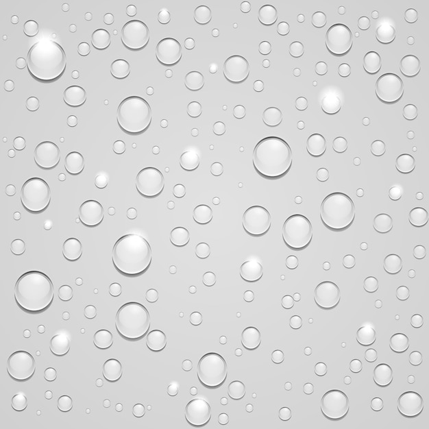 Water drops on gray surface