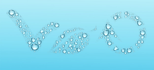 Капли воды в форме эко символов