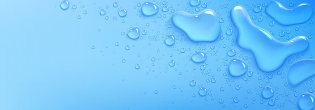 Бесплатное векторное изображение Капли воды разливают лужи на синем фоне