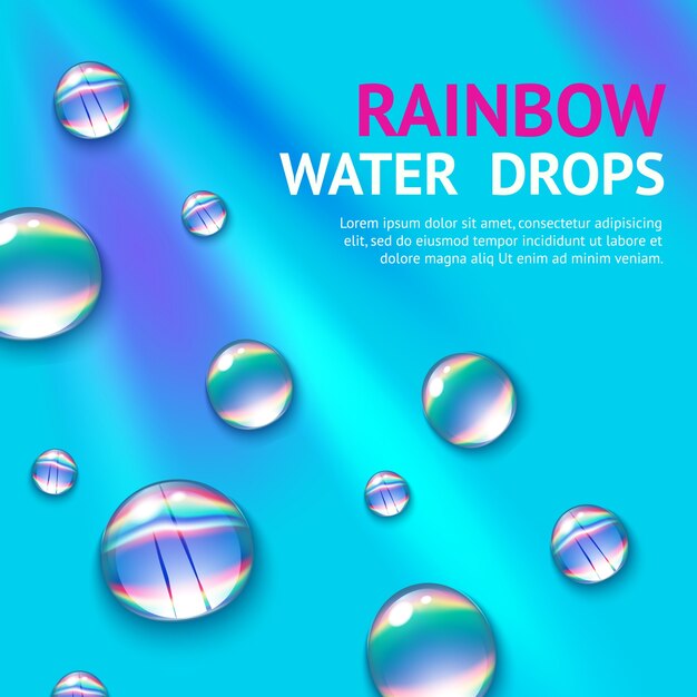 Water Drops With Rainbow