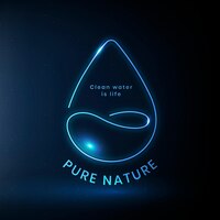 Free vector water environmental logo vector with pure nature text