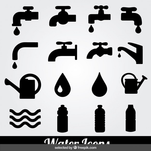 Free vector water icons set